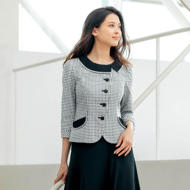 事務服オーバーブラウス七分袖