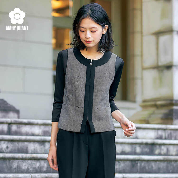 オフィス制服 ベスト モノトーンカラー ショールームユニフォーム｜高級感のあるラグジュアリーデザイン 接客業ユニフォーム