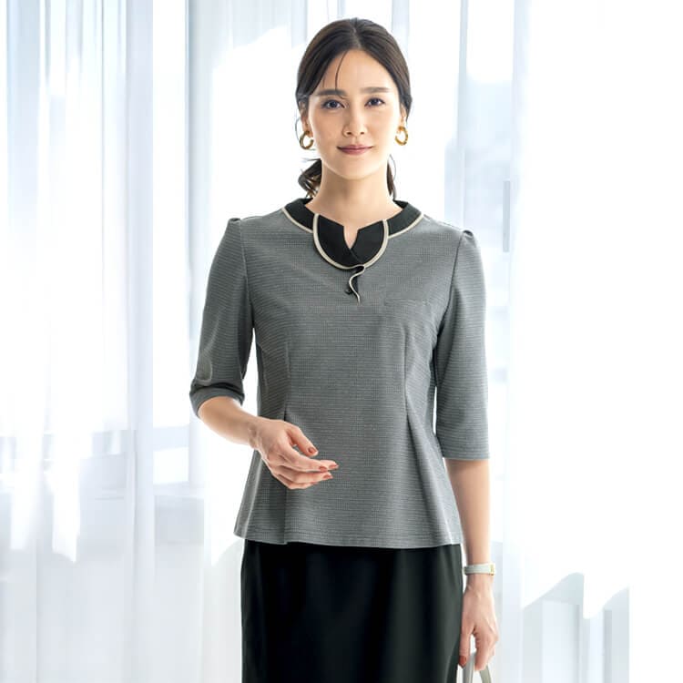 オフィス制服プルオーバー｜ホテルや受付業務に最適な上品な事務服ユニフォーム