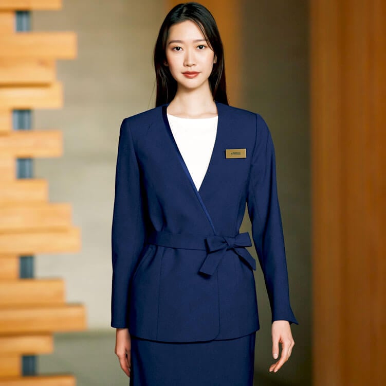オフィス制服ジャケット ブルー