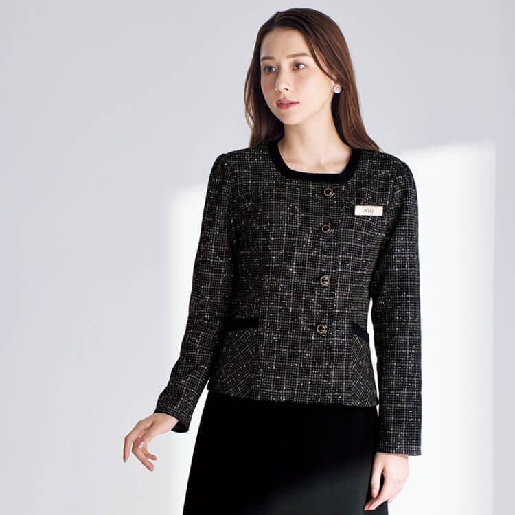 企業受付 事務服・ホテルスタッフ制服 女性用 ジャケット｜清潔感あふれるおしゃれな ユニフォーム スタイル