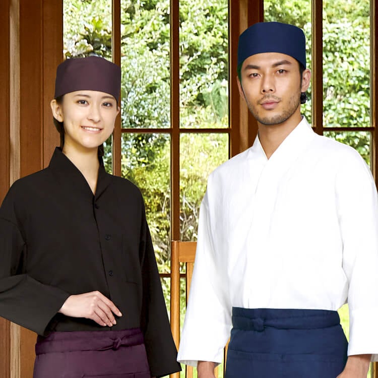 和食店 帽子 旅館作業着 和風ユニフォーム 和食レストラン 調理帽子 鮨屋 板前 仲居 着物 作務衣